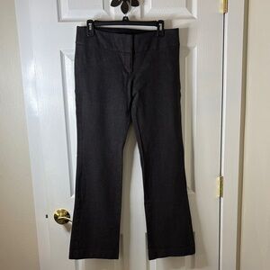 Ann Taylor Loft Marissa Boot Cut Stylish Black Pants Textured Denim Sz 8
